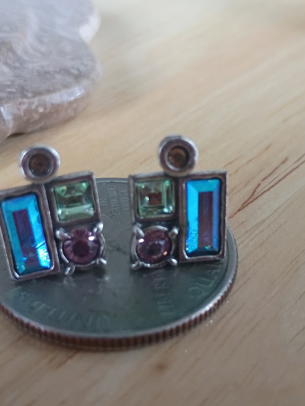 Patricia  Locke Multicolor Crystal Stud Earrings - Women Jewelry